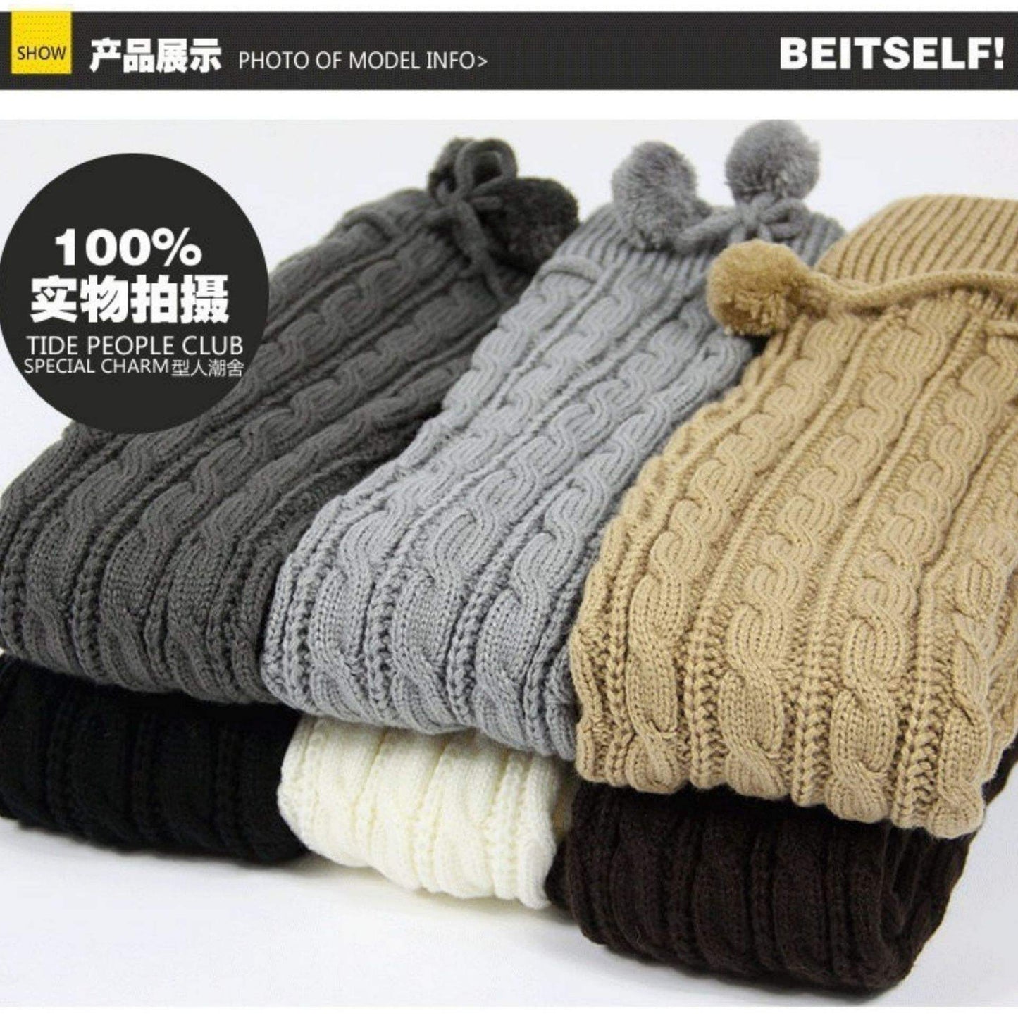 Winter Women Thigh High Socks Twist Knitted Booties Socks Stocking Ladies Legwarmers Women Over Knee High Leg Warmers